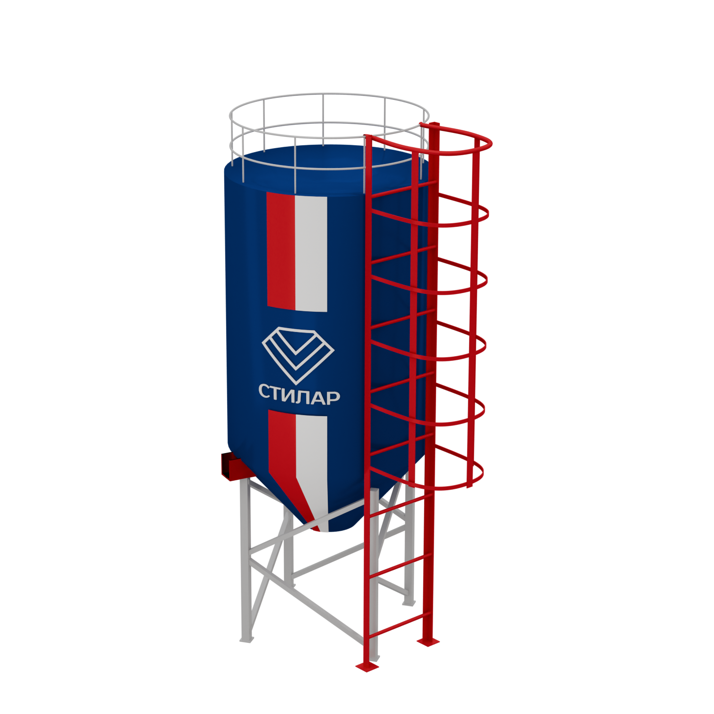 Цельносварный силос для цемента и микросилики 20 м³ от производителя